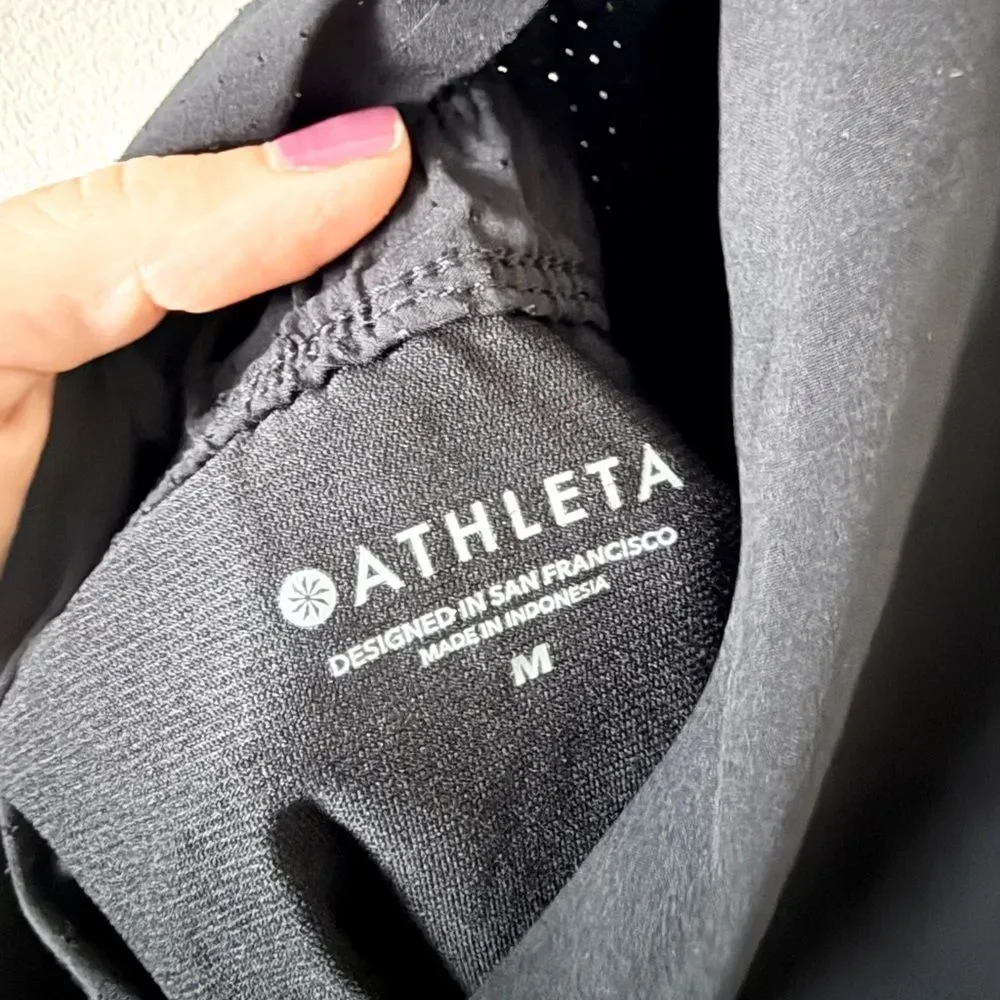 Athleta Run With It Romper with Brief Liner  in Black Size M - Picture 7 of 10